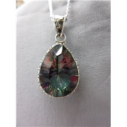 Museum size Mystic Topaz Pendant with Chain