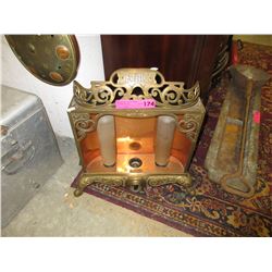 Vintage "Detroit" brass fireplace insert