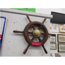Small Wood & brass ship wheel