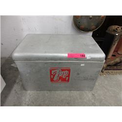 Metal 7-Up cooler with logo