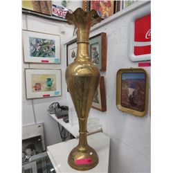 Oversized brass plated floor vase