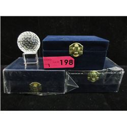 3 New crystal golf ball ornaments