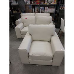 New - Leather sofa, loveseat & chair - beige