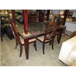 New - Marble topped table & 4 chairs