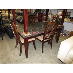 New - Marble topped table & 4 chairs