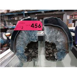 Polished geode bookends