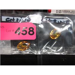 2 Faceted 9 CT Oval Citrine gemstones