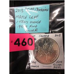 2013 Canadian "Maple Leaf"  $5 Silver coin