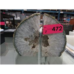 Polished geode bookends