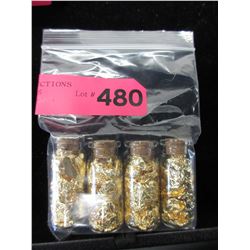 4 Vials of gold leaf