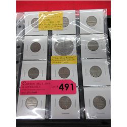 11 Canadian Commemorative nickels