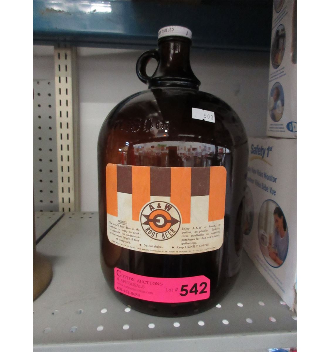 A&W Root Beer jug original label