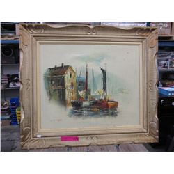 1970s Nautical themed paint on canvas