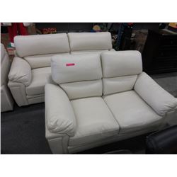 New - 100% Leather sofa & loveseat - beige