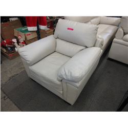 New - Ivory coloured leather armchair