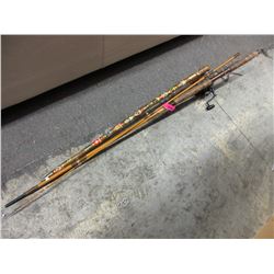 Cork handled fishing rod with reel & walking cane