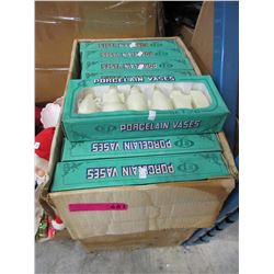 Case of 4" porcelain vases