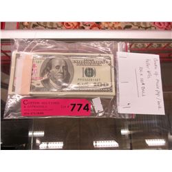 Bundle of 100 Movie prop bank teller notes