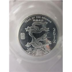 1/2 oz. -.999 Silver 2012 Year of the Dragon round