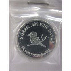 .999 Fine Silver 2012 Kookaburra round