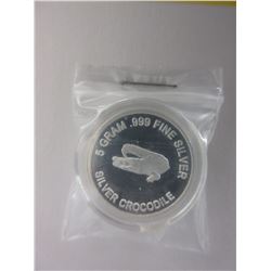 .999 Fine Silver 2012 Crocodile Round - 5 grams