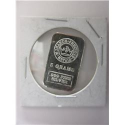 .999 Fine Silver Monarch Mint hand pressed bar