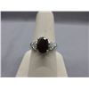 Image 1 : 2.10 CT Garnet Ring set with 4 Diamonds