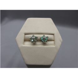 New Emerald & Diamond flower design earrings