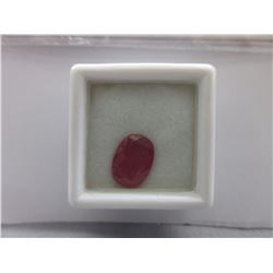 3.37 CT Oval Cut Ruby Gemstone - with Sealed Gem Box