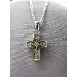 New - Cross Necklace set with 6 Diamonds