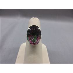10 CT Mystic Topaz Solitaire ring