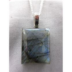 Blue Labradorite & Sterling Silver Necklace