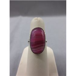 Sterling Silver & Pink Botswana Agate ring