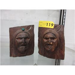 2 Carved "Desert" Ion wood sculptures
