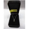 Image 2 : 10KT Gold - Sapphire Solitaire Pendant & Chain