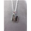 Image 1 : New - Sterling Silver Initial 'M' Necklace & Chain