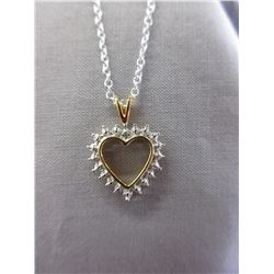 Diamond-set Heart Shape Necklace with Chain