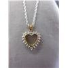 Image 1 : Diamond-set Heart Shape Necklace with Chain