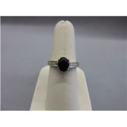 Diamond & 1/2 Carat Sapphire Ring