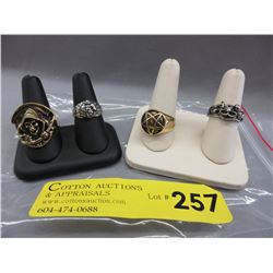 Assortment of 4 Mans Biker Style Rings