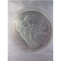 1 Troy oz. - Miner & Pick Motif Silver Art Round