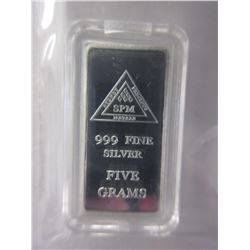 5 Gram - Silver Investors Bar with case