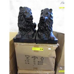 Pair of glazed pottery lions