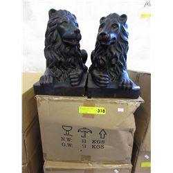 Pair of glazed pottery lions