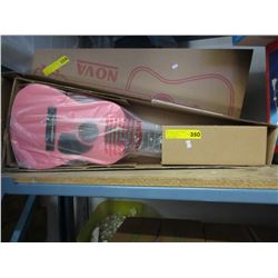 New - Pink children's acoustic guitar