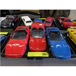 3 Scale model Corvette cars