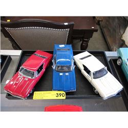 3 Scale model die-cast Chevy Chevelle cars