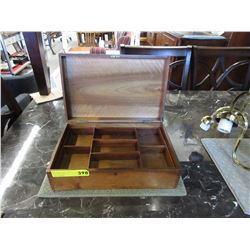 Wood keepsake box with interior tray