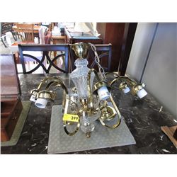 Used glass & brass chandelier