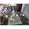 Image 1 : Used glass & brass chandelier